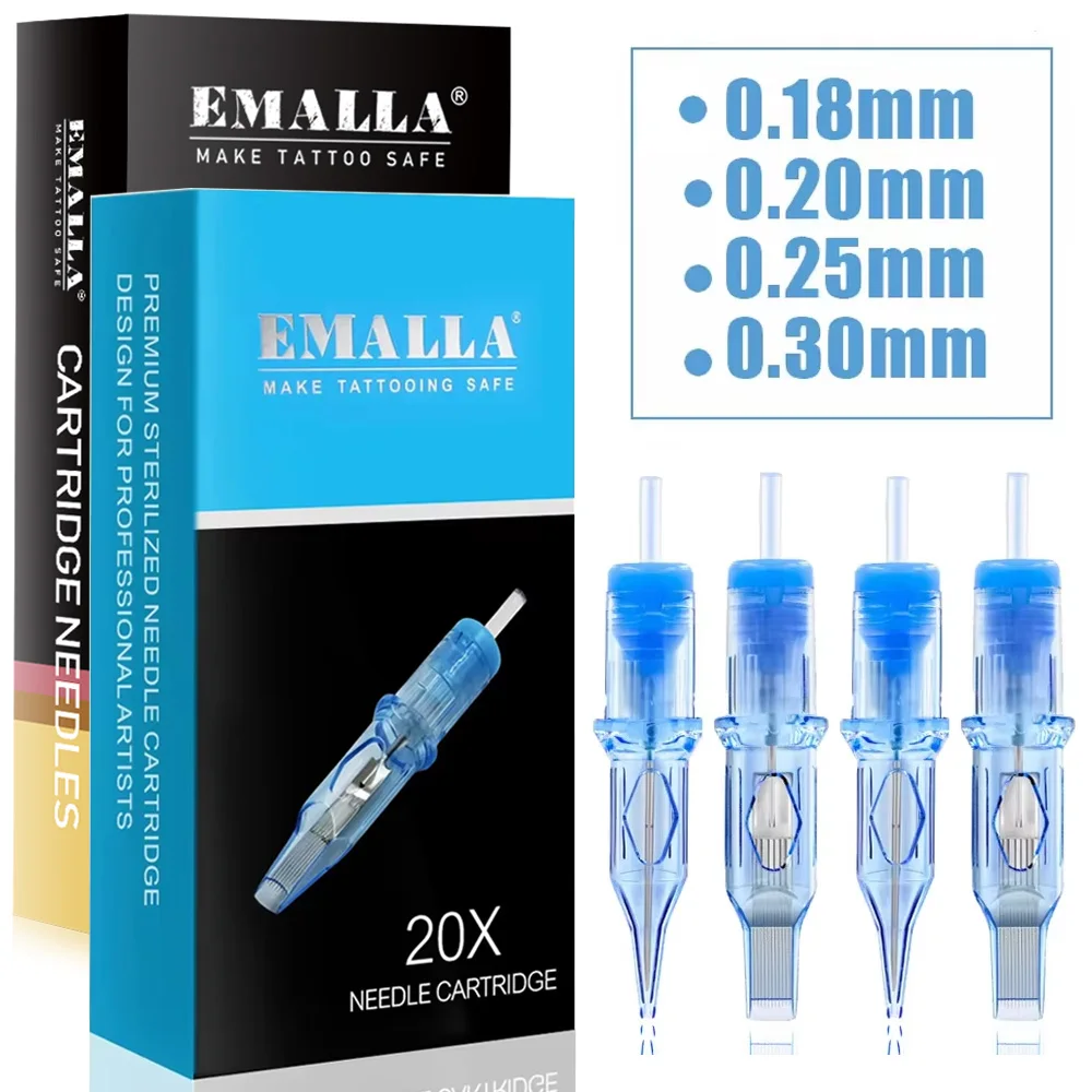 

20pcs EMALLA Tattoo Cartridge Needles RL RS CM MG Disposable Sterilize Tattoo Permanent Makeup Cartridge Machine Needles