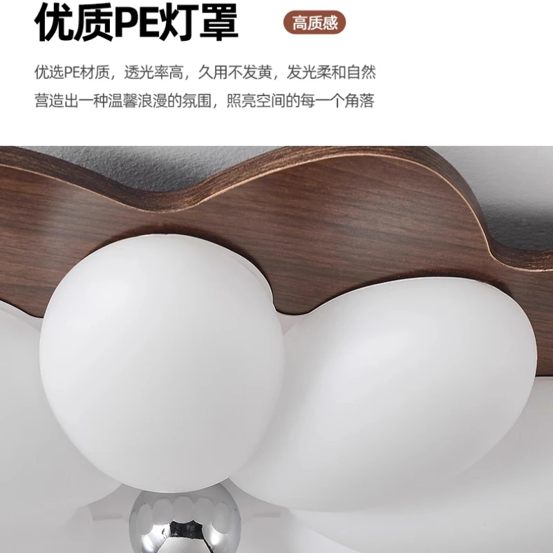 خمر الجوز الملونة زهرة غرفة نوم مصابيح السقف القرون الوسطى نمط غرفة الأطفال الطيف الكامل حماية العين تركيبة إضاءة