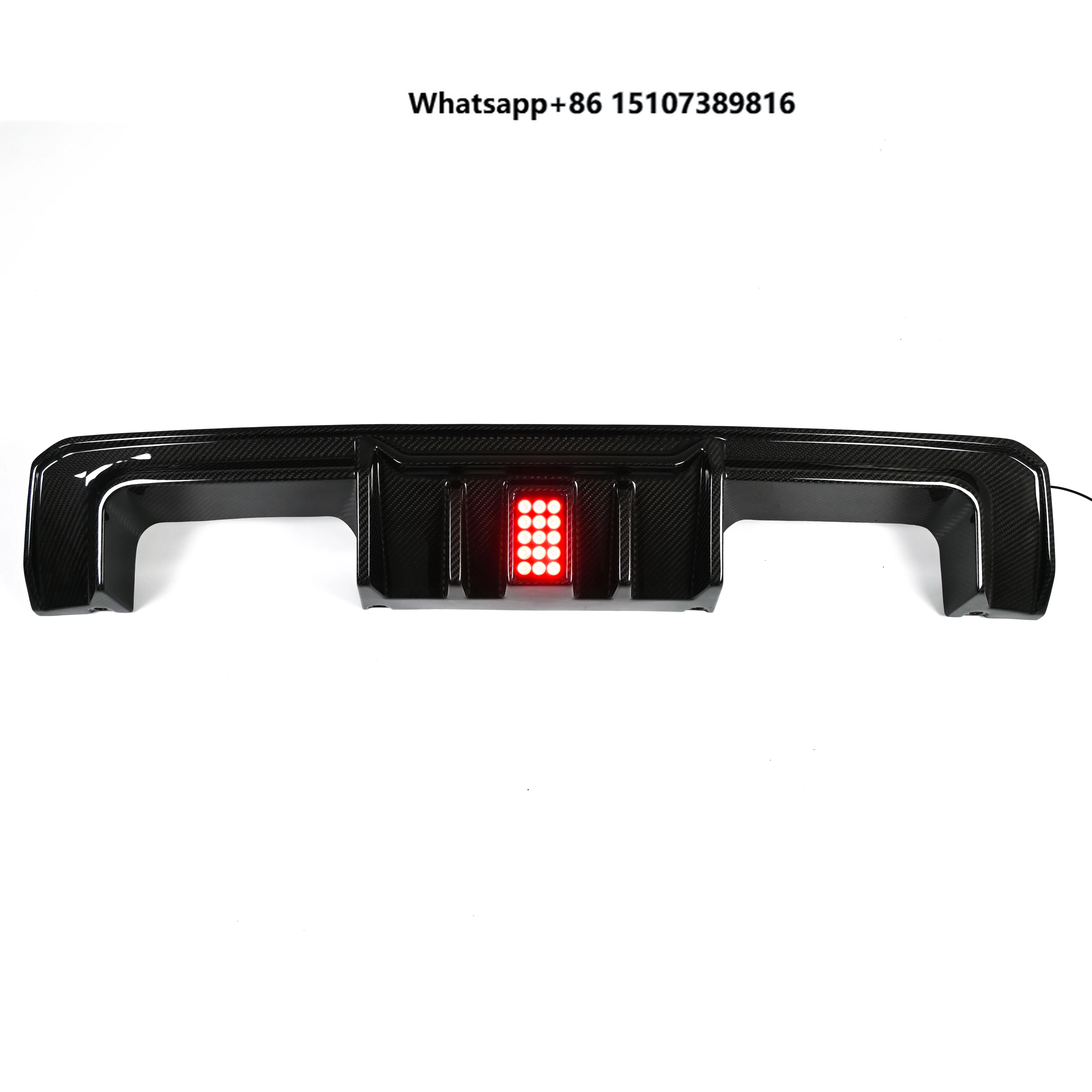 2021-2024 for G80 M3 G82 M4 R44 Style Real Dry Carbon Fiber Rear Bumper Lips with Light Exterior Accessories Diffuser