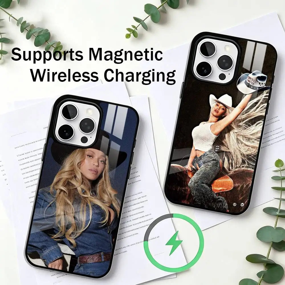 

Singer B-Beyonce Cowboy Cool Phone Case For iPhone17,16,15,14,13,12,11 Plus,Pro Compatible with magnetic wireless charging