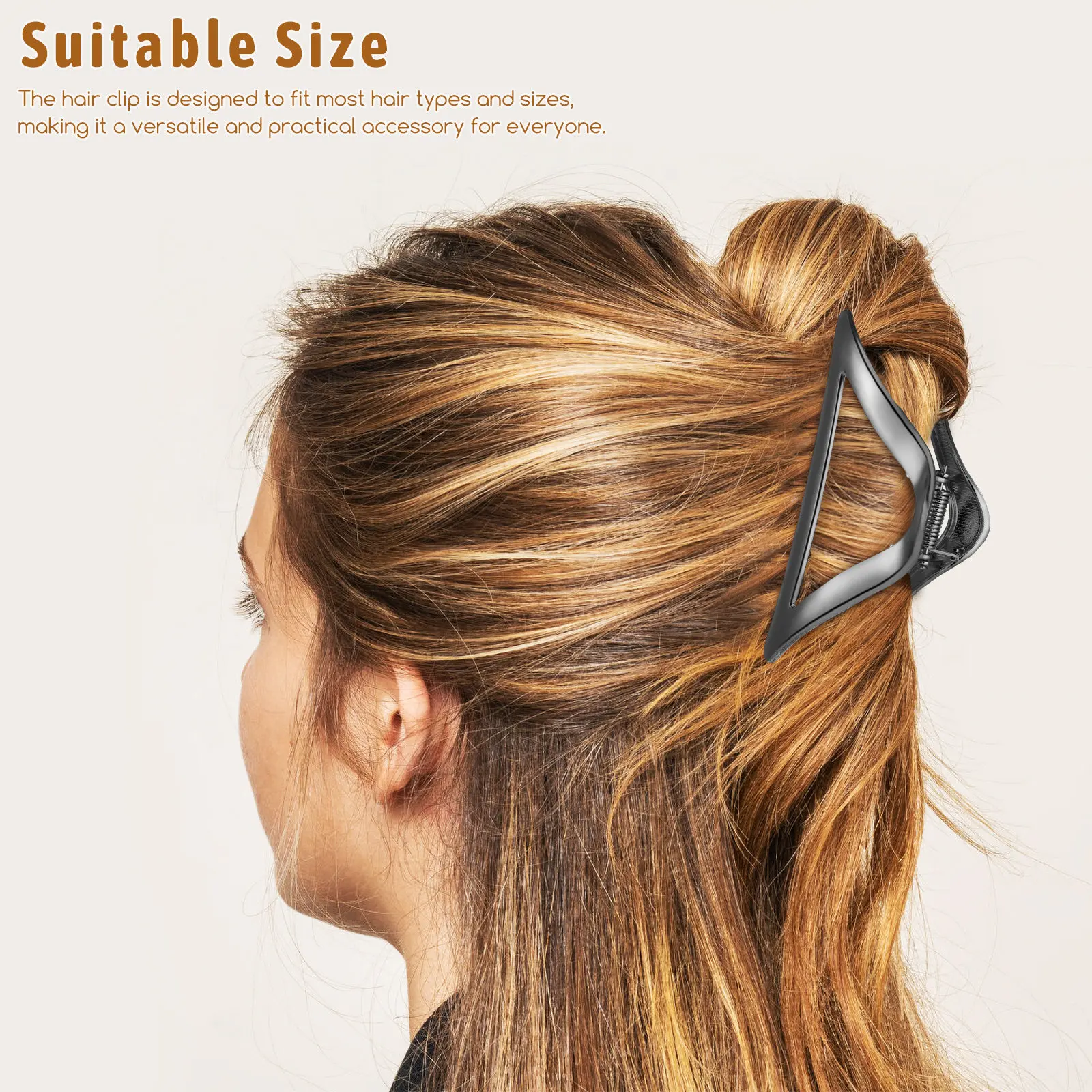 

3Pcs Hair Claw Clips Large Size for Women Strong Metal Claws Hold Thick Or Fine Hair Styling Everyday Wear Travel