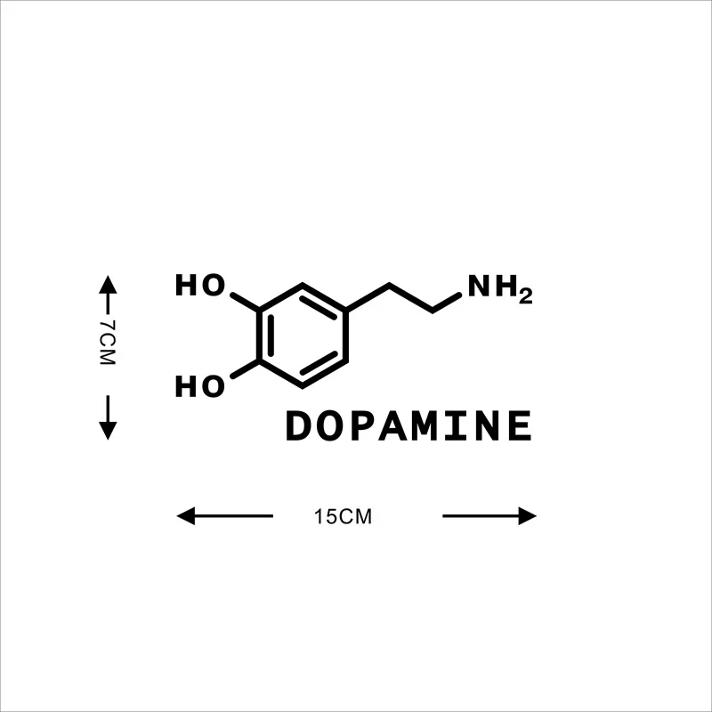 1Pc Dopamine Chemical Formula Stickers, Waterproof Decals for Car & Motorcycle