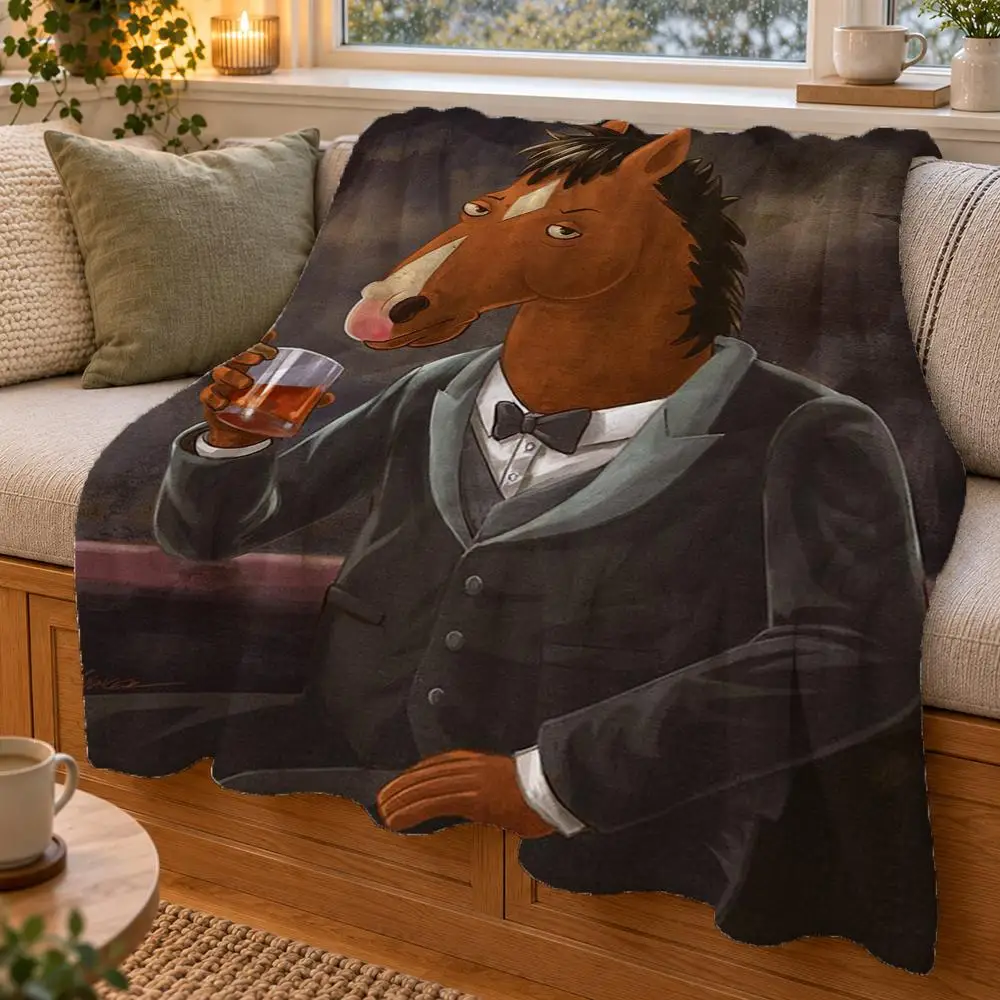 BoJack Horseman Throw Double Sided Flannel Throw Blanket Soft Warm Washable Home Decor