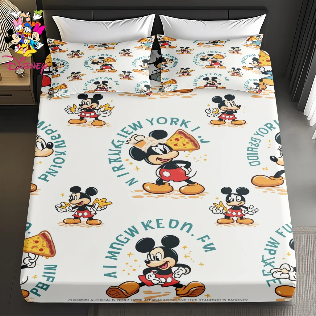 Juego de sábanas con estampado Digital de Mickey Pizza, ropa de cama transpirable y respetuosa con la piel, regalo de Navidad y Año Nuevo, 2/3 Uds.