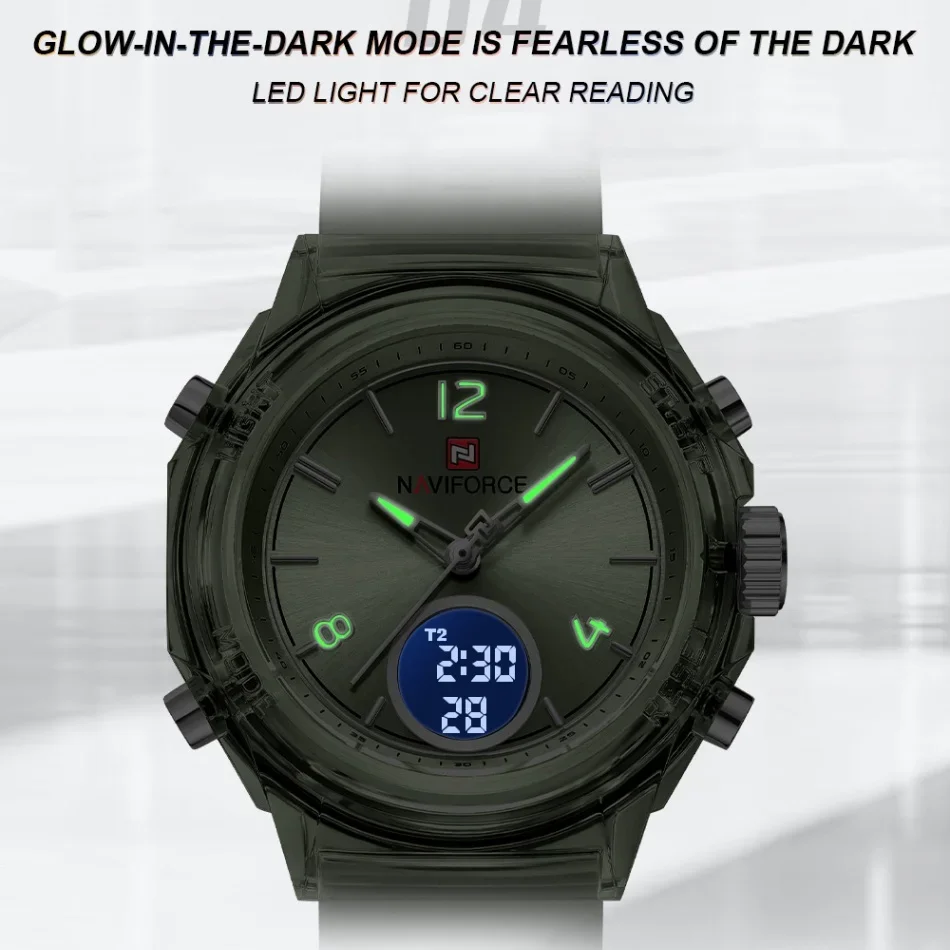Top Brand NAVIFORCE Fashion Watch For Woman Dual Display Lady Retro Female Quartz Watches Waterproof Round Dial Girlfriend gift