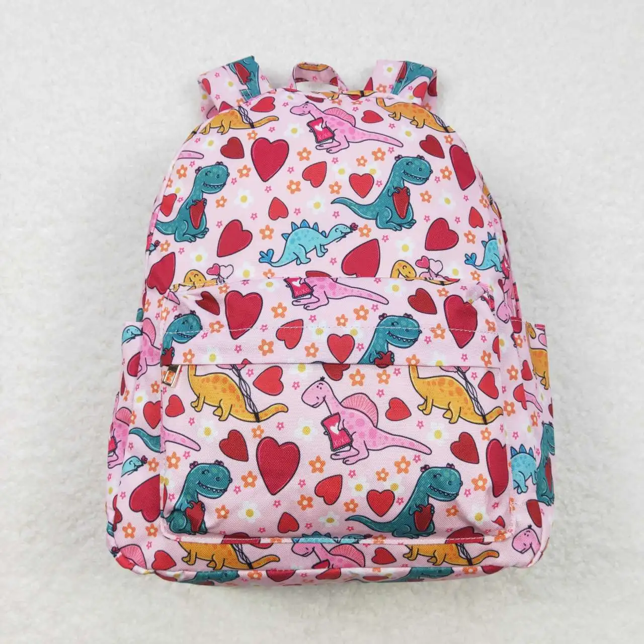 

BA0154 Wholesale Summer girls backpacks Love Dinosaur Flower Pink Backpack back to school kids Boutique Wholesale girls bags