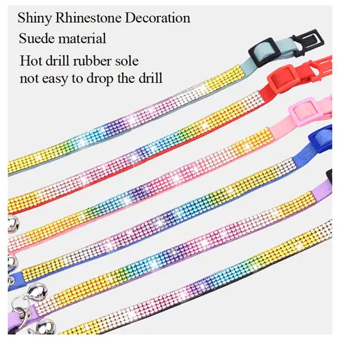 छोटी बिल्ली कॉलर स्फटिक ब्रेकअवे चमकदार पालतू बकरियों का हार कोलियर चेन त्वरित रिलीज सुरक्षा नरम साबर लक्जरी बिल्ली के बच्चे के लिए 10 best sales टूटे हुए बिल्ली के कॉलर - №2