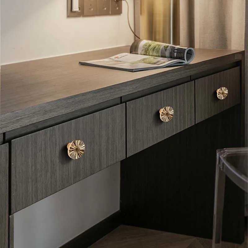 Moderner, minimalistischer Schranktürgriff, goldener Badezimmerschrank, runder Theke aus grauer Zinklegierung, Möbelgriffe für Kleiderschrank-Türgriffe