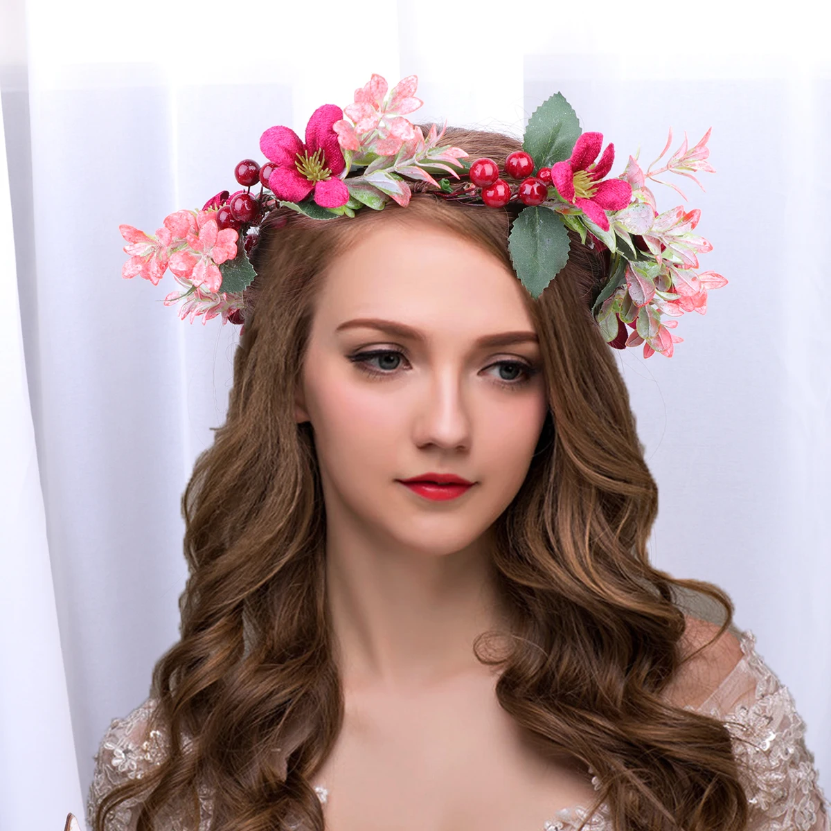 Christmas Wreath Wreaths Wedding Hair Fruit Floral Headpiece Bridal Garland Bridesmaid