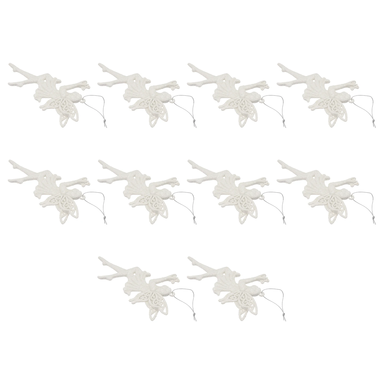 

10Pcs Christmas Tree Hanging Pendant White Plastic Xmas Supply Hanging Decoration Home Party Tree Pendant Xmas Supply