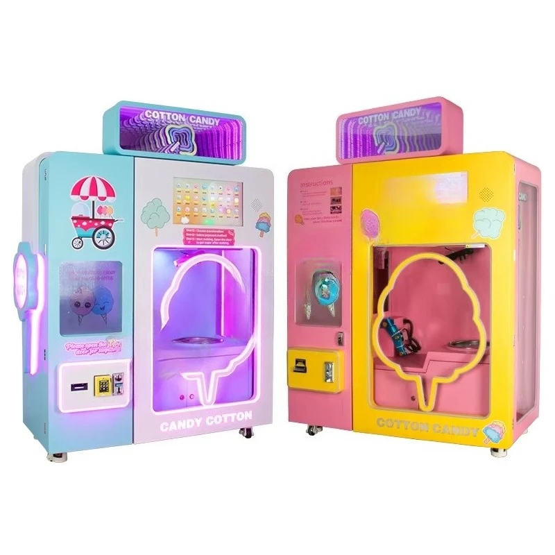 Small Commercial Automatic Electric Cotton Candy Vending Machine for Coin Pusher for Food & Beverage Store Coin Operated Games
