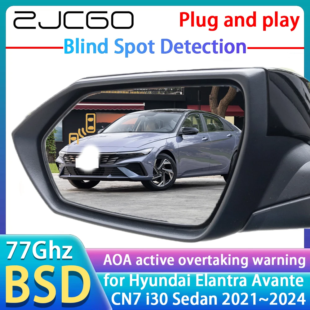 

ZJCGO 77GHz Radar Detector BSD Blind Spot Detection Alert Mirror Assistance Accessories For Hyundai Santa Fe MX5 2024