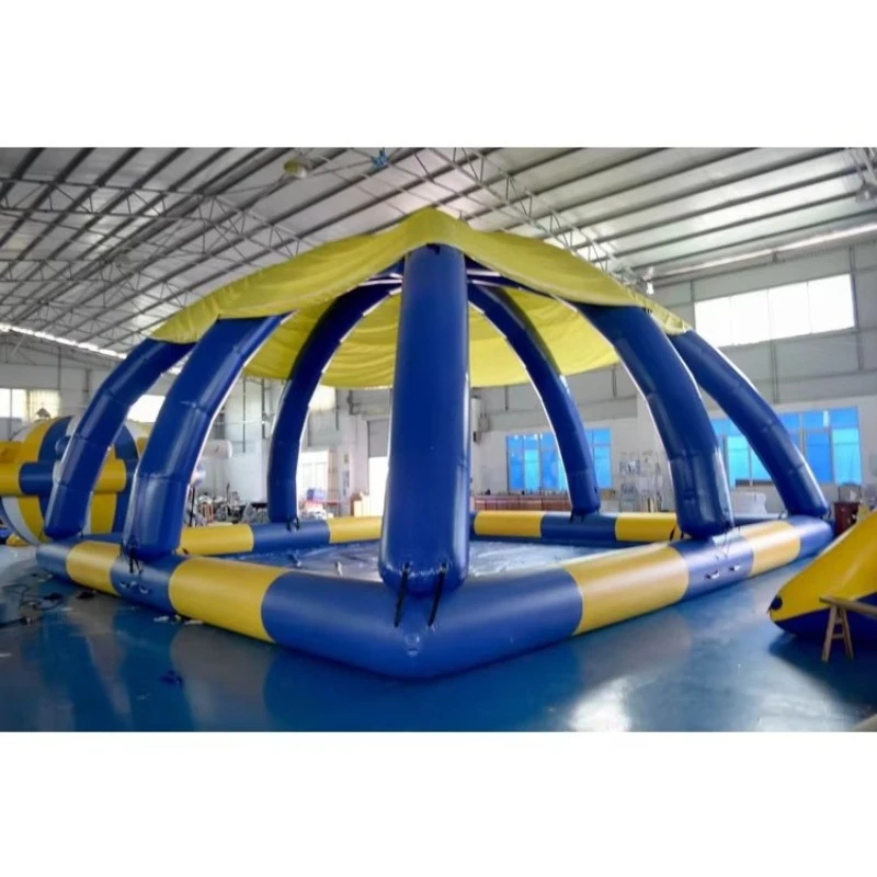 Large inflatable swimming pool with tent cover 0.9mm PVC tarpaulin 1 piece 10ml * 10mw * 5mh bounce