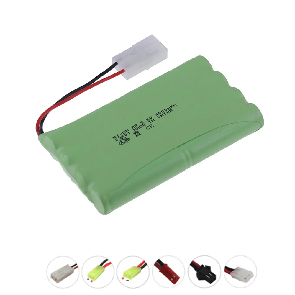 9.6v 4500mah Rechargeable Battery For Rc toys Cars Tanks Robots Gun NiMH 8*AA 3500mah 9.6v Batteries Pack For Rc Boat