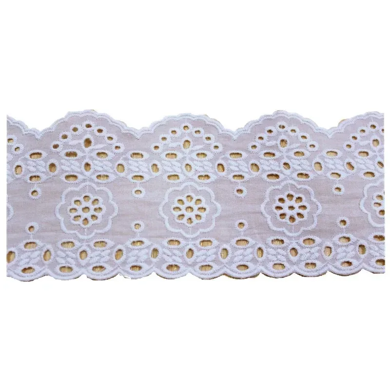5Yards X9CM Wide, New Embroidered Pure Cotton Thread Fabric Edge Clothing Border Fabric Handmade Cheongsam Clothing Accessories