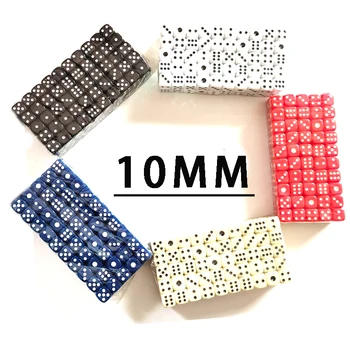 50 pièces 10mm angle droit rond angle Point dés noir blanc 6 faces dés bricolage jeu accessoire décider fêtes d'anniversaire Cube