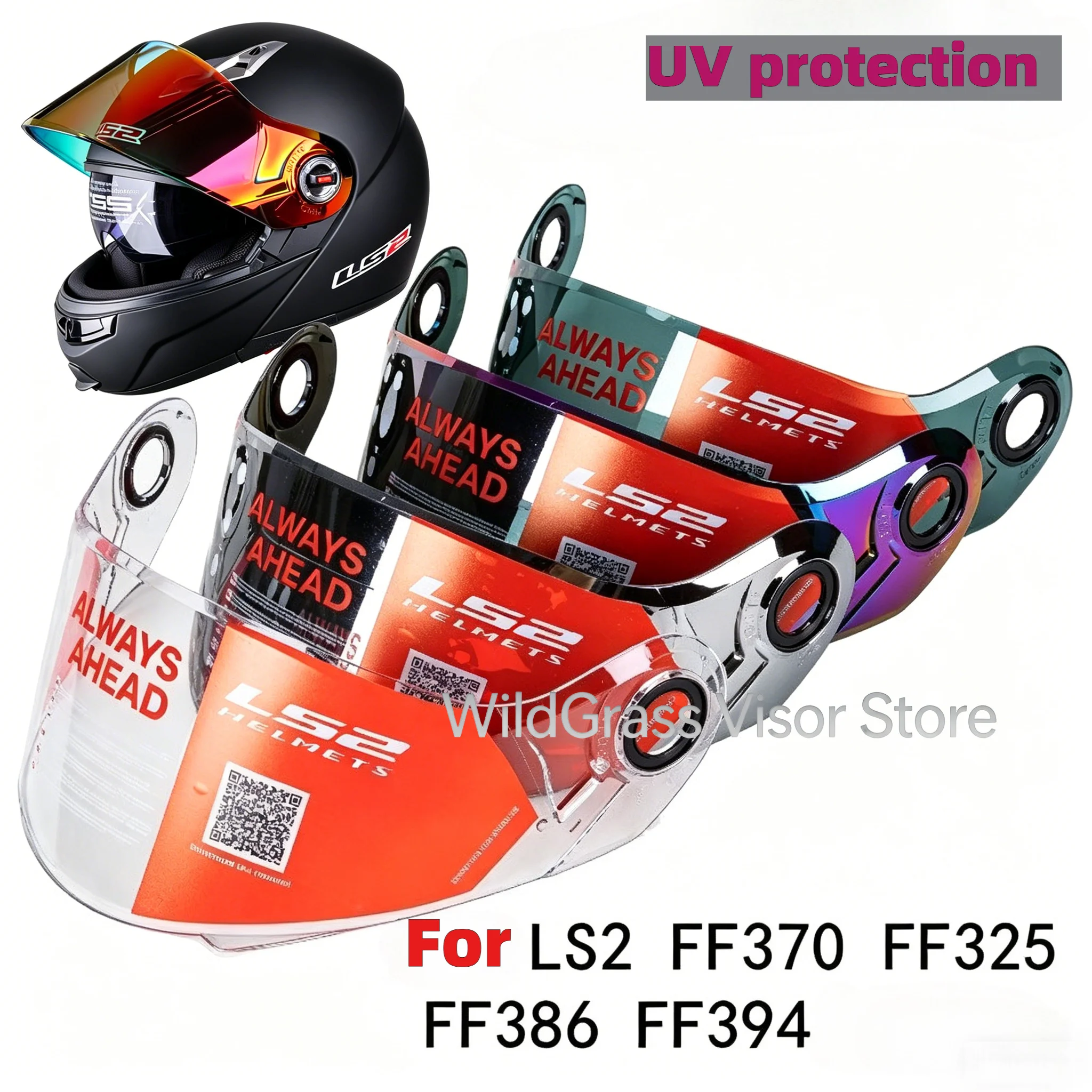 

LS2 Ff370 Flip Visor for Motorcycle Helmet, Lente Antiniebla Colorida, Dual Lens Modular Helmet for LS2 FF394 FF386 FF325