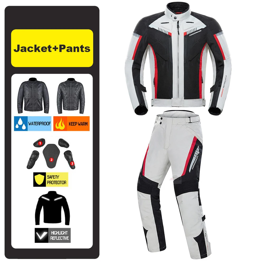 

Men Motorcycle Jacket With Removeable Linner Waterproof Warm Cold-proof Chaqueta Motocross Motorbike Racing Riding Moto Wearable