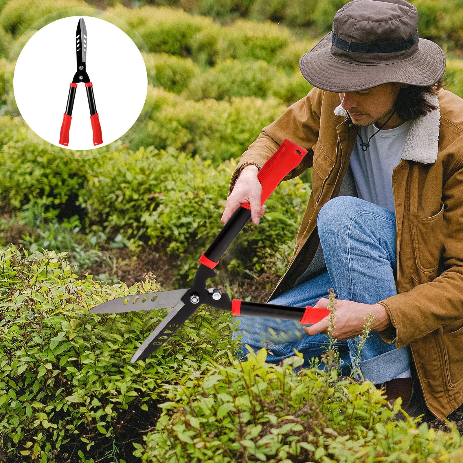 

Hedge Gardening Tools Durable Steel Compact Design Lawn Trimmer Pruning Shears Easy Storage Manual Hedge Shears Garden Equipment