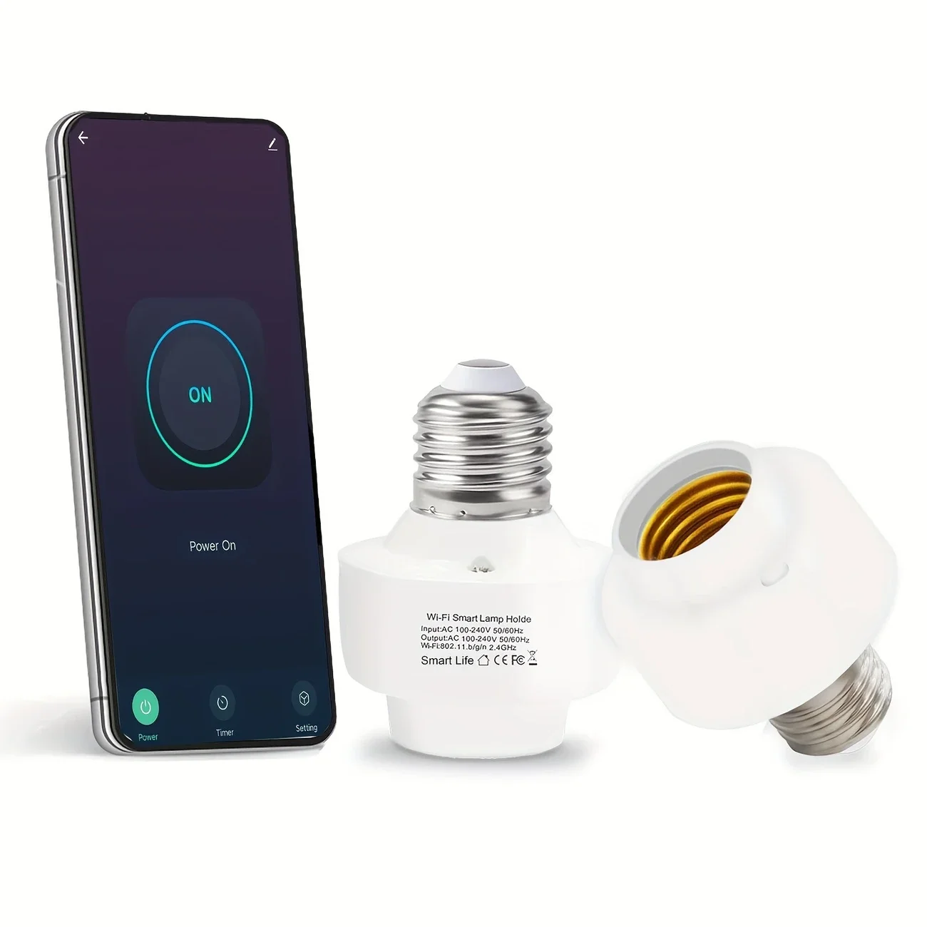 Tuya E26 E27 Bulb Socket Smart Life Devices WiFi Lamp Holder Timer Switch Compatible Alexa and Google Home