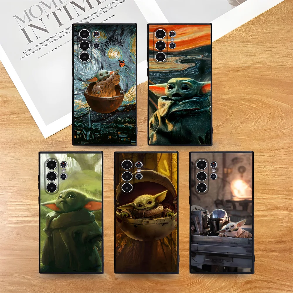 

Cute Baby Y-YodaS Phone Case For Samsung Galaxy S25 S24 S22 S23 Ultra S21 S20 Plus 5G Frosted Non-Slip Full Cover Case