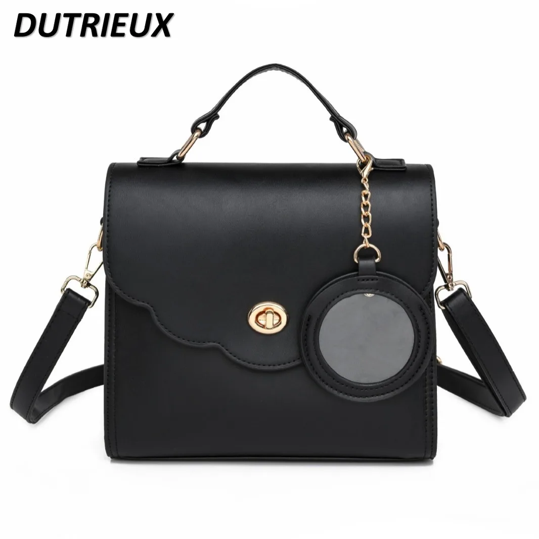 2024 New Casual Bag Japanese Style Leisure Handbags for Women Versatile Sweet Cute Badge Simple Fashion Commuter Lady Bags