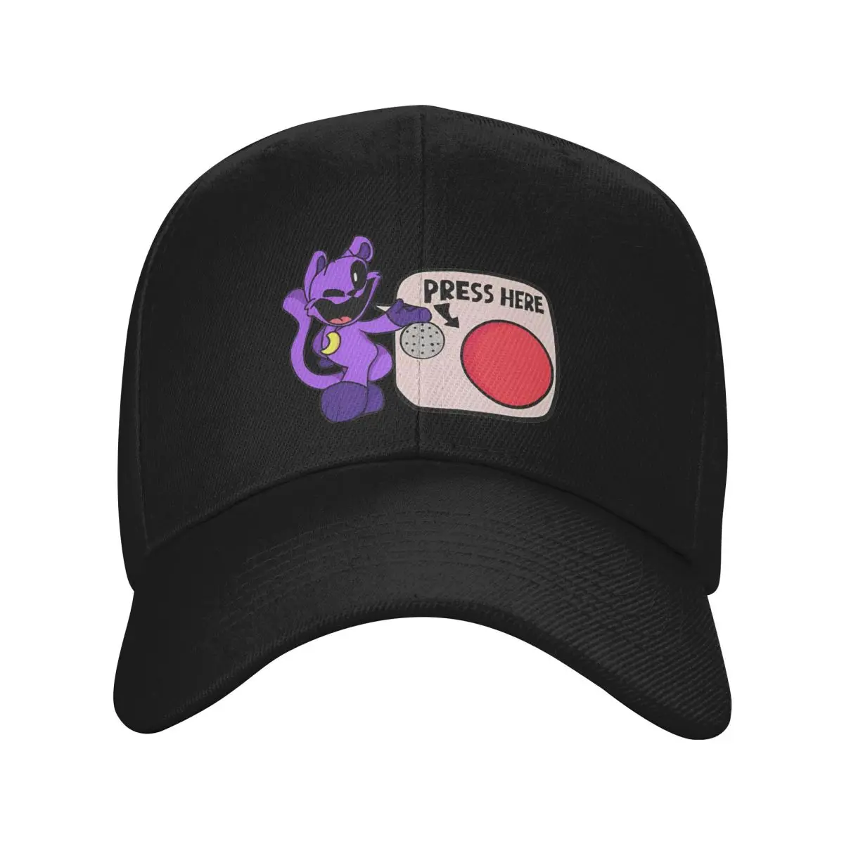 CatNap Smiling Critters Press Here Button Caps Adult Retro Hats Sun Hats Dad Hat Adjustable Polyester Baseball Caps Autumn