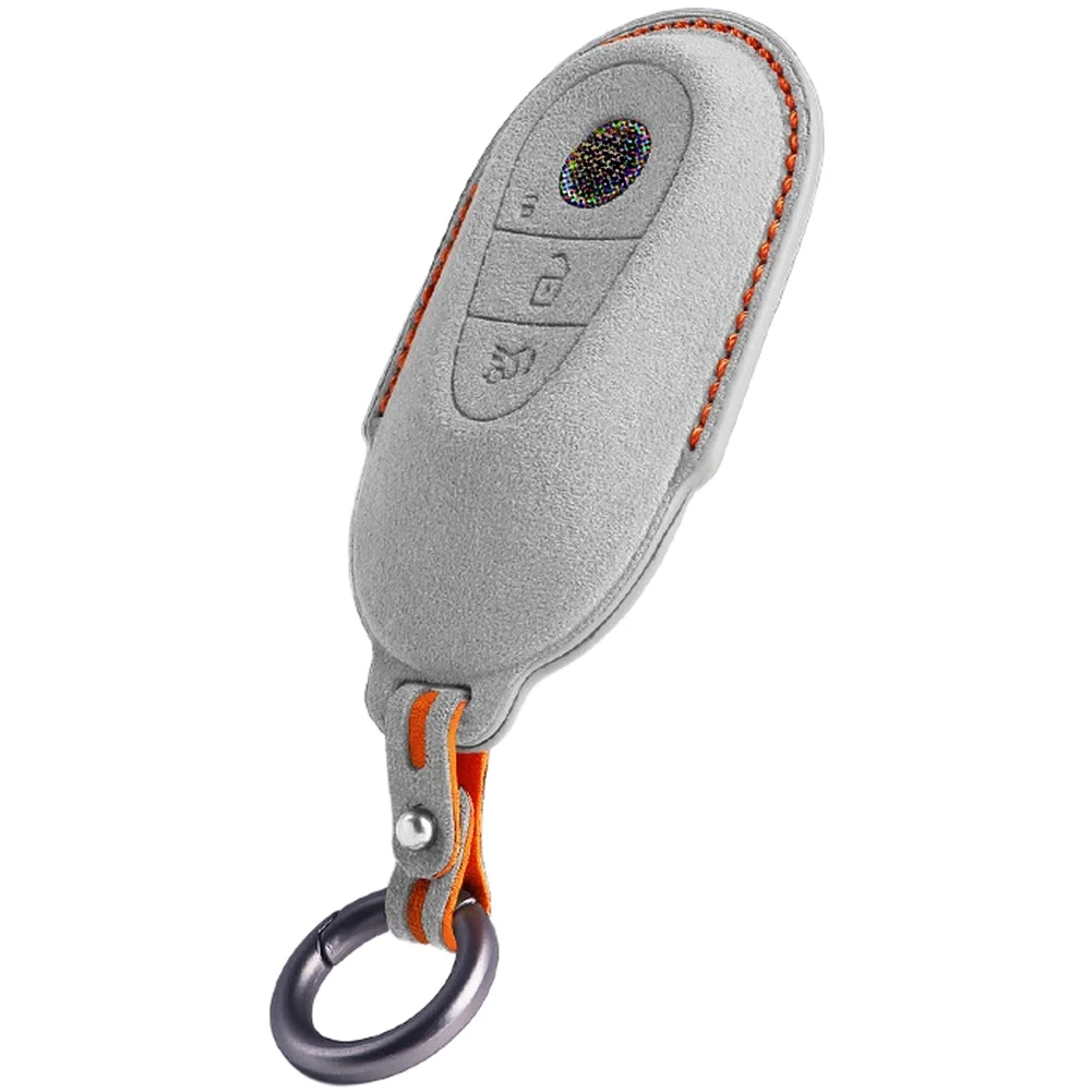 Embossed Suede Car Key Case for Mercedes W206 W223 S Class C Class Remote Keys S350 C260 C300 S400 S450 12x5x8cm