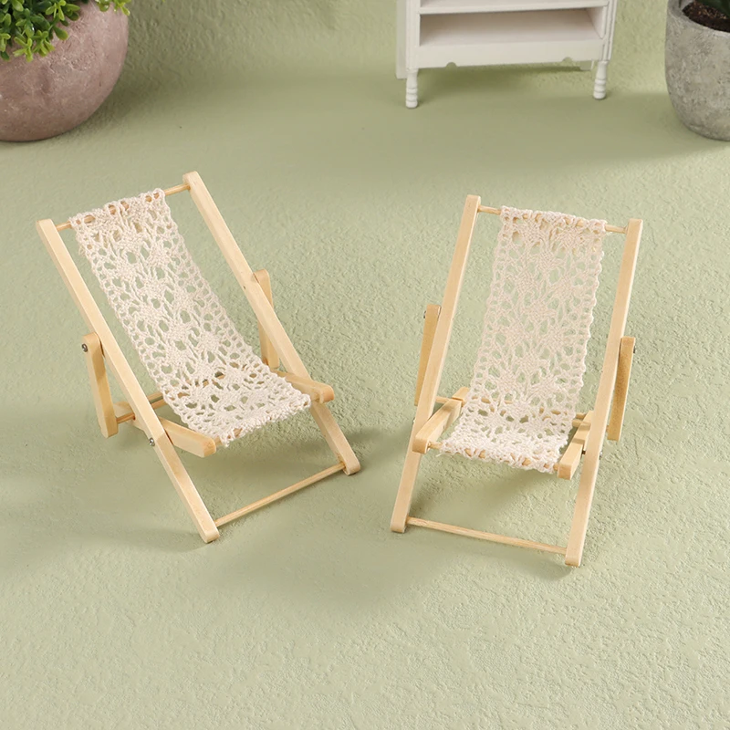 1/12 Poppenhuis Opvouwbare Ligstoel Poppenhuis Lounge Ligstoel Model Poppenhuis Mini Meubelaccessoires