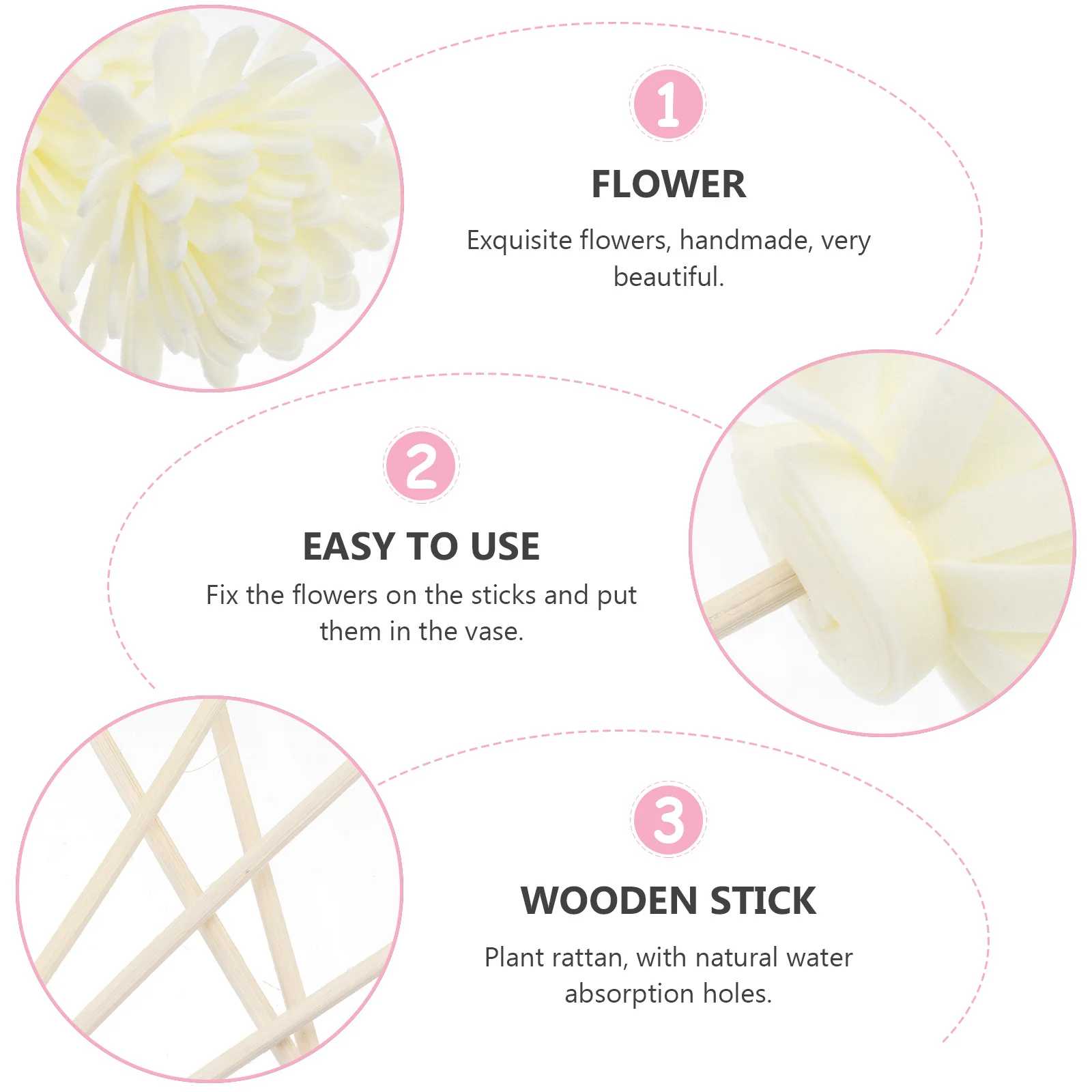 

12Pcs Simulated Flower Shaped Aroma Sticks Diffuser Refill Essential Oil Sticks for Home Fragrance Relaxing Aromatherapy