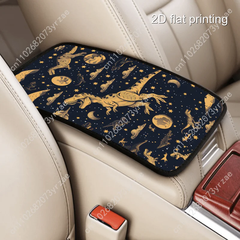 

Dinosaur Pattern Universal Car Armrest Cushion High Quality Non-Slip Car Armrest Cover Elastic Straps Car Interior Accessories
