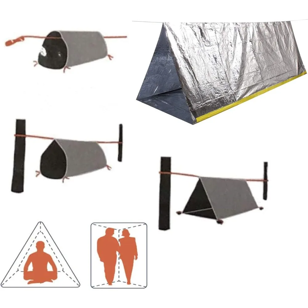 خيمة مايلر مقاومة للماء لشخصين، 59 × 98.4 للتخييم والمشي لمسافات طويلة