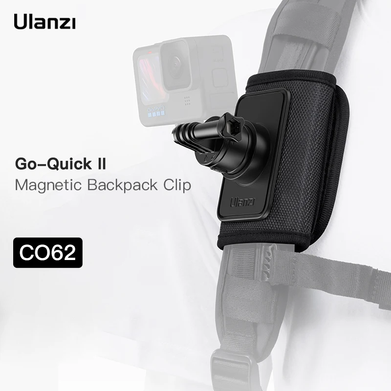 

Ulanzi Go-Quick II Magnetic Backpack Clip Mount for Action Cameras Smartphones Quick Release Backpack Clip Mount with Phone Clip