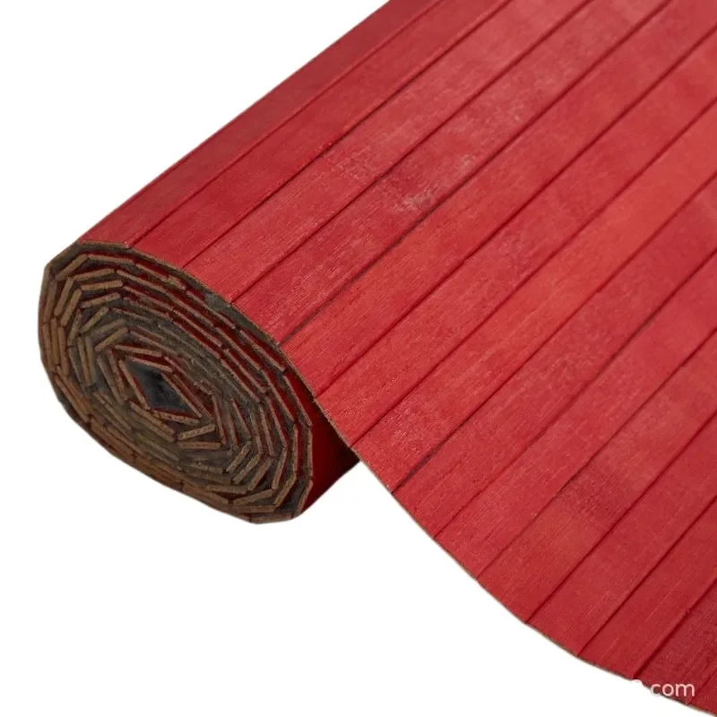 Handmade Red Bamboo Folding Screen Room Divider for Bedroom Living Room Interior Decor Portable Partition Wall