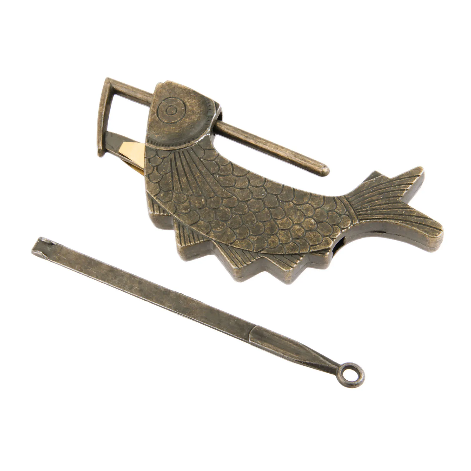 11.7cm Antique Bronze Old Chinese Hasps Lock Jewelry Wooden Box Padlock for Suitcase Drawer Cabinet Hardware Furniture Decor