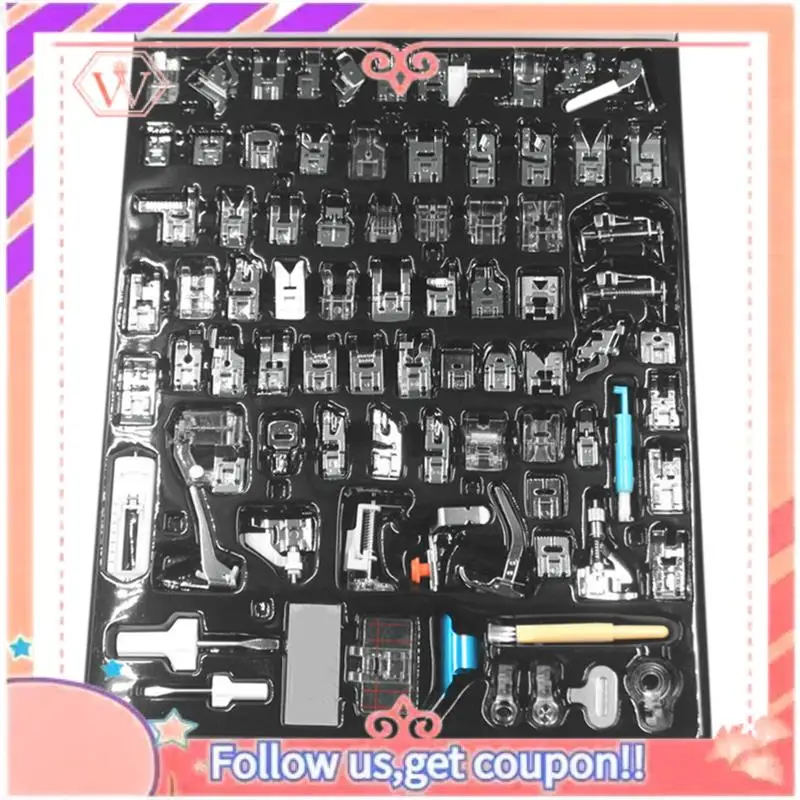82PCS Sewing Machine Presser Foot Press For Brother Singer Kit Braiding Blind Stitch Overlock Zipper Ruler Accessories
