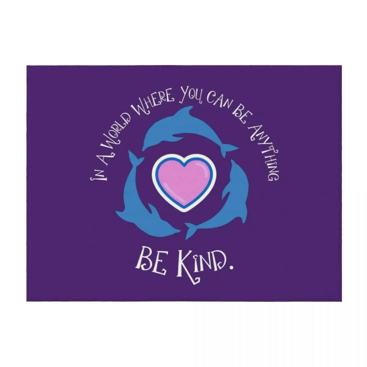 

Be Kind Dolphin Trio With Hearts Throw Blanket Plaid on the sofa Warm Luxury Brand decorative Blankets