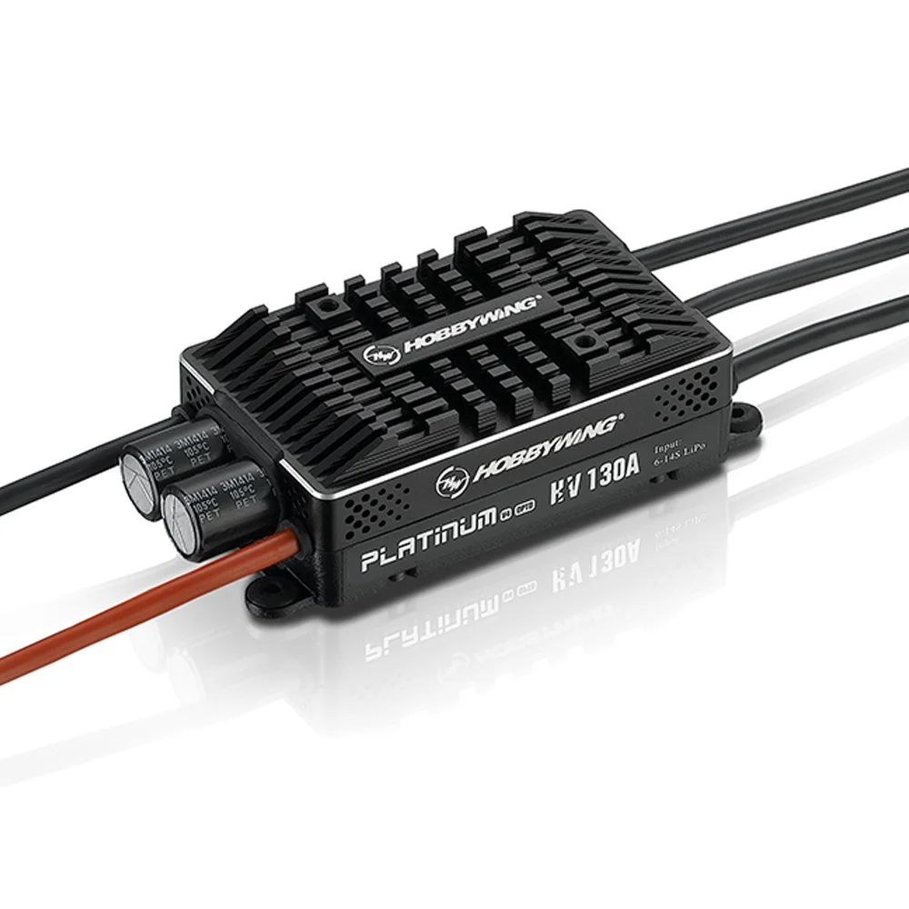 Hobbywing Platinum HV 130A OPTO V4 Brushless ESC 130A 6-14S LiPo（Without BEC ) Air Mode for RC Helicopter Fixed-wing Airplane