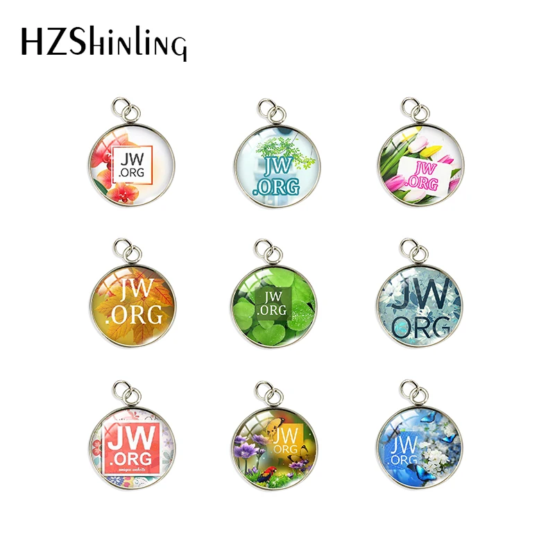 2023 New Fashion JW.ORG Jehovah's Witnesses Jewelry Round Glass Dome Pendant Handmade 14mm 20mm Charms Pendants