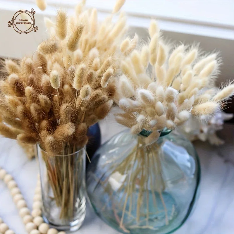 

Natural Bunny Tails Dried Flowers Boho Table Decor Bouquet Wedding Home Rustic Party Rabbit Tail Grass Decor Artificial Flowers