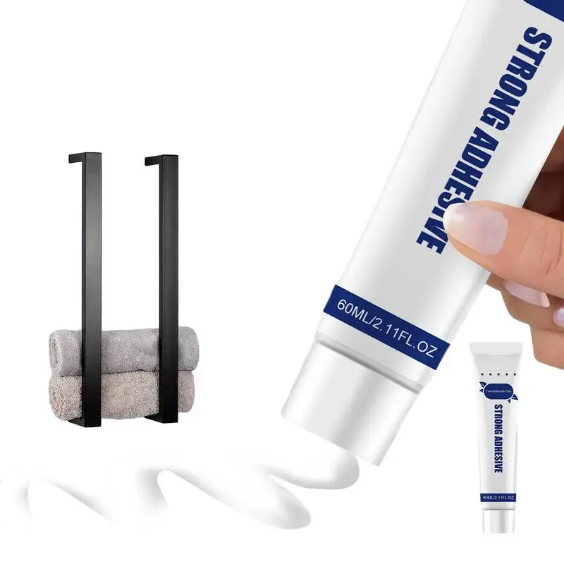 Nail Free Adhesive Glue Super Glue 60ml Multipurpose Quick Drying Transparent Invisible Water Resistant Nail Free Glue Heavy