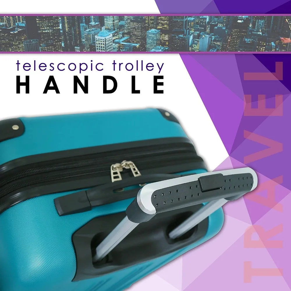 Expandable 20" Carry-On Hardside Spinner Luggage with 360° Wheels, Teal - Perfect for Travelers
