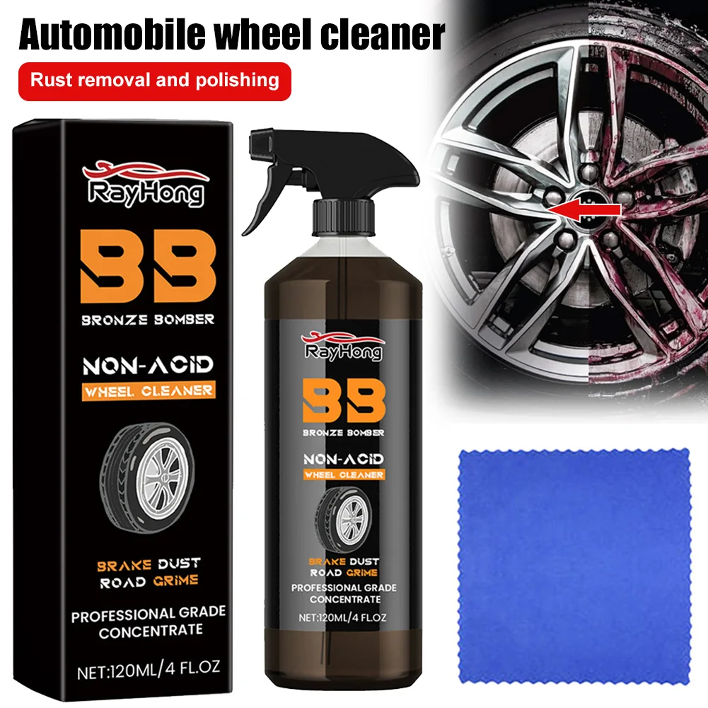 New 120ml Car Wheel Cleaning Agent Powerful Non-Acid Brake Cleaner Bug Remover Cleaning Tires on Alloy Chrome Painted Wheels