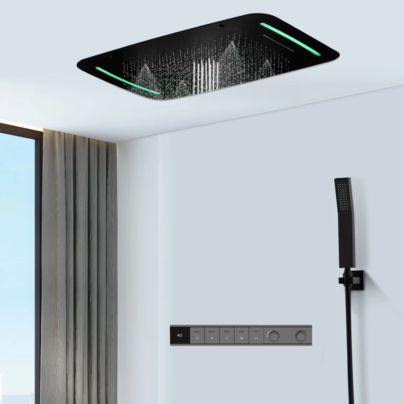 Shower Set Thermostatic Shower System Rain Rainfall Mist Spray High Pressure Shower Head for Apartment Hotel Villa