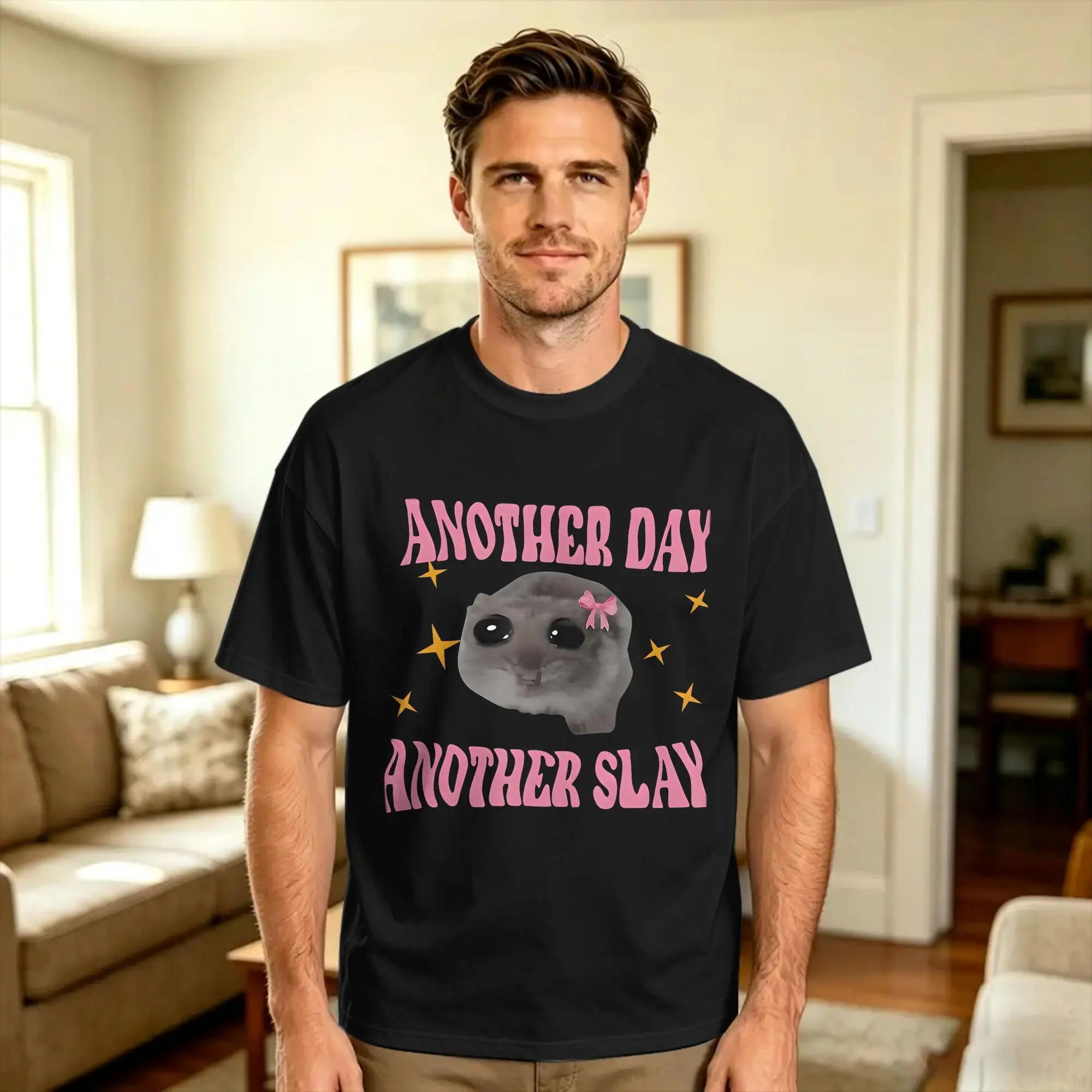 Hamster Another Day Another Slay T Shirt Beach  Classic T Shirts 100 Cotton Novelty Tshirt For Men Design Tops