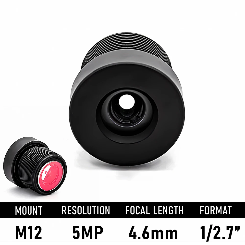 5MP HD No Distortion CCTV Lens M12 Mount 4.6mm Focal Length F2.4 Aperture 1/2.7