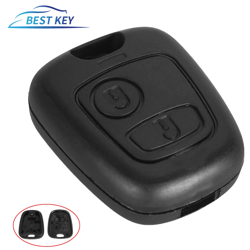 

BEST KEY 2 Buttons Entry Plastic Remote Key Keyless Remote For Peugeot 307 107 207 407 without Blade Fob Shell Case Housing