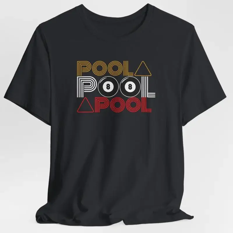 Pool Text Design T shirt Pot Black Lover Eight Ball Player
