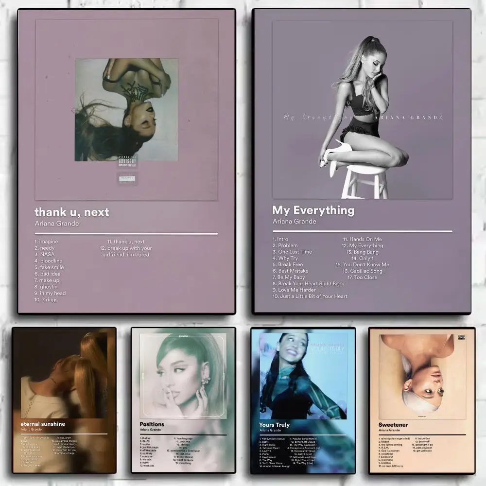 Famous Singer A-Ariana Grande Poster Wall Art Poster Print Decorative Artwork for Bedroom Living Room Office Home Decoration