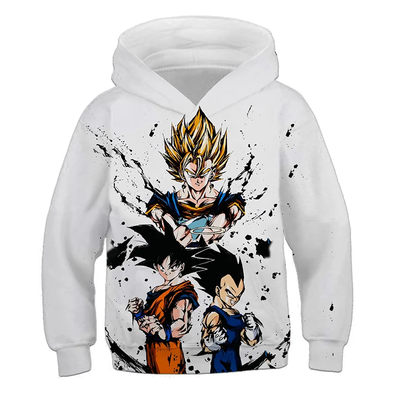 Dragon Ball 3D Printing Kids' Hoodie Cartoon Anime Hooded Sweatshirt Wukong Loose Long Sleeve Popular Daily Boys' Casual Hoodies